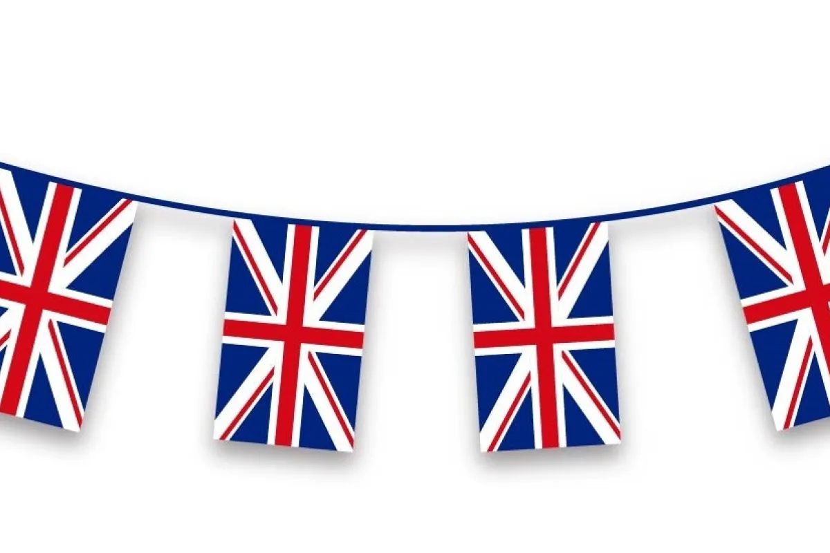 A line of Union Jack flags