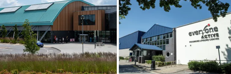 Hart Leisure Centre building and Frogmore Leisure Centre building