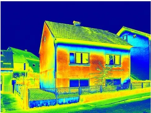 Thermal image of a house